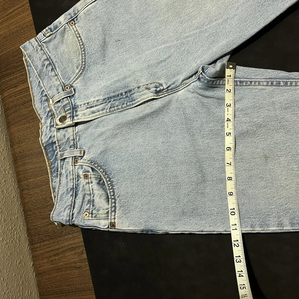 Vintage Levis USA Made Jeans 32x27 Distress 505 Stonewash Relaxed Baggy 90s Levi